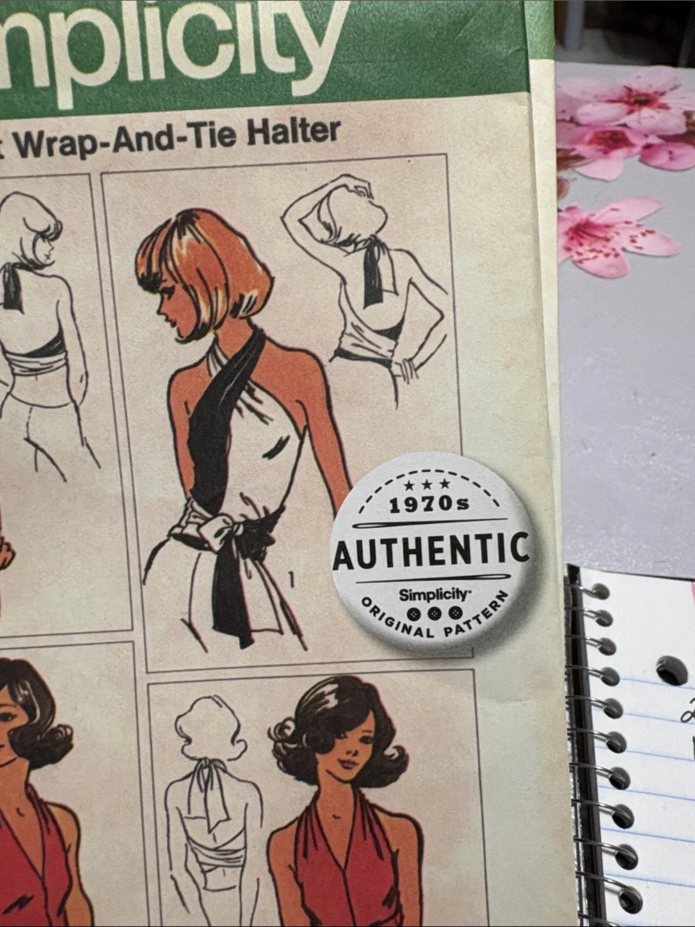 BN UNCUT SIMPLICITY 5555 ONE SIZE WRAP AND TIE HALTER TOP SEWING PATTERNS